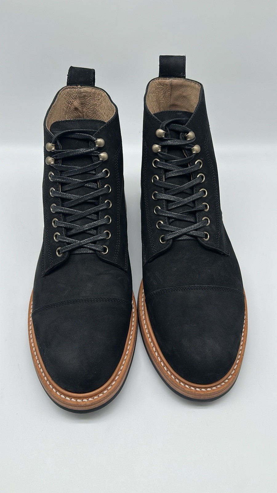 Taylor Stitch Cap Toe Moto Boot in Weatherproof Black Suede Men’s Size 12 D NEW