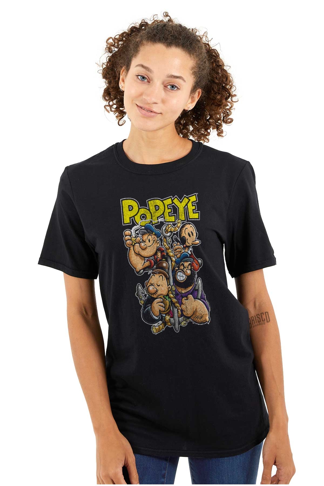 Cool Popeye Olive Oyl Wimpy Bluto Anchor Womens or Mens Crewneck T Shirt Tee