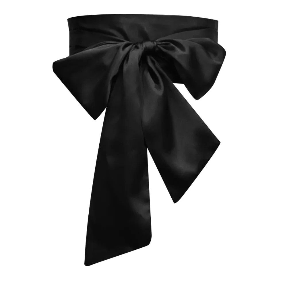 Satin Bow Corset Waist Belt Wide Ribbon Fabric Bridal Dress Style Belts