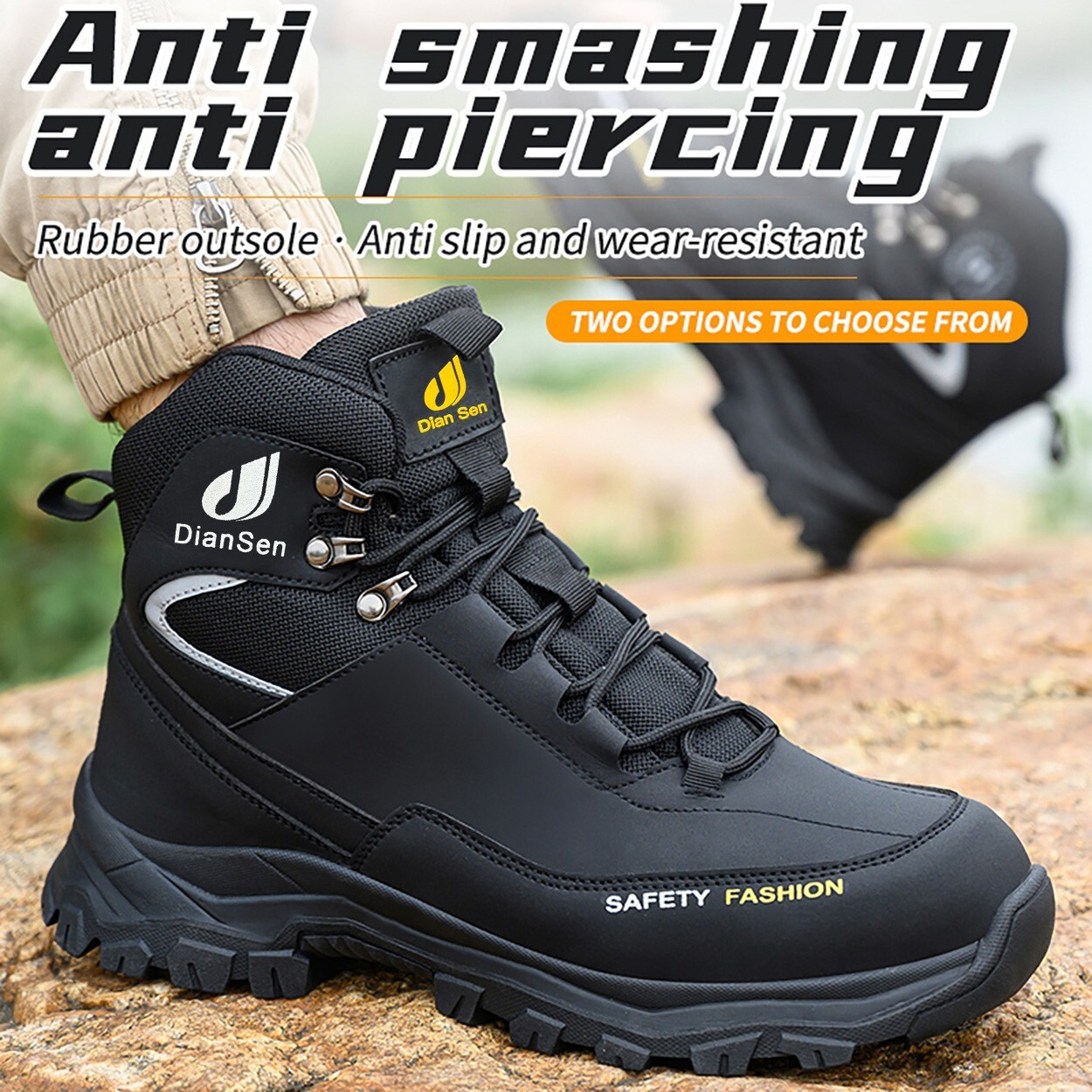 Mens Waterproof Work Boots steel toe sneakers Safety Shoes Indestructible shoes