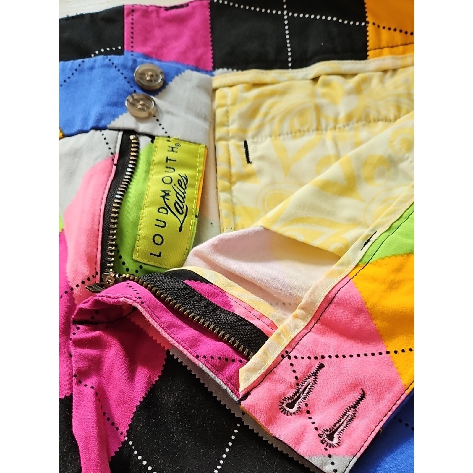 LOUDMOUTH ladies Golf Bermuda shorts sz 14 Colorful