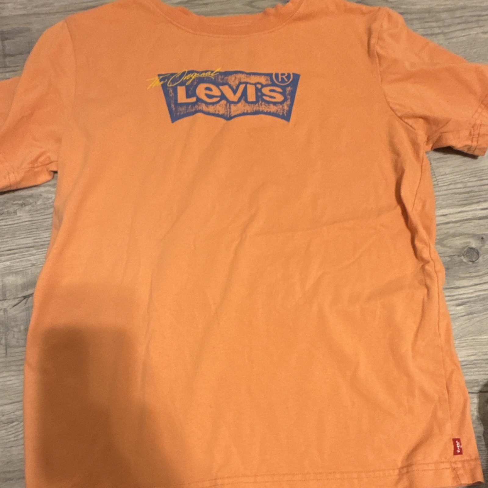 Levi’s Orange Graphic Knit Crew Neck Short Sleeve Polyester T-Shirt XL 13-15YRS