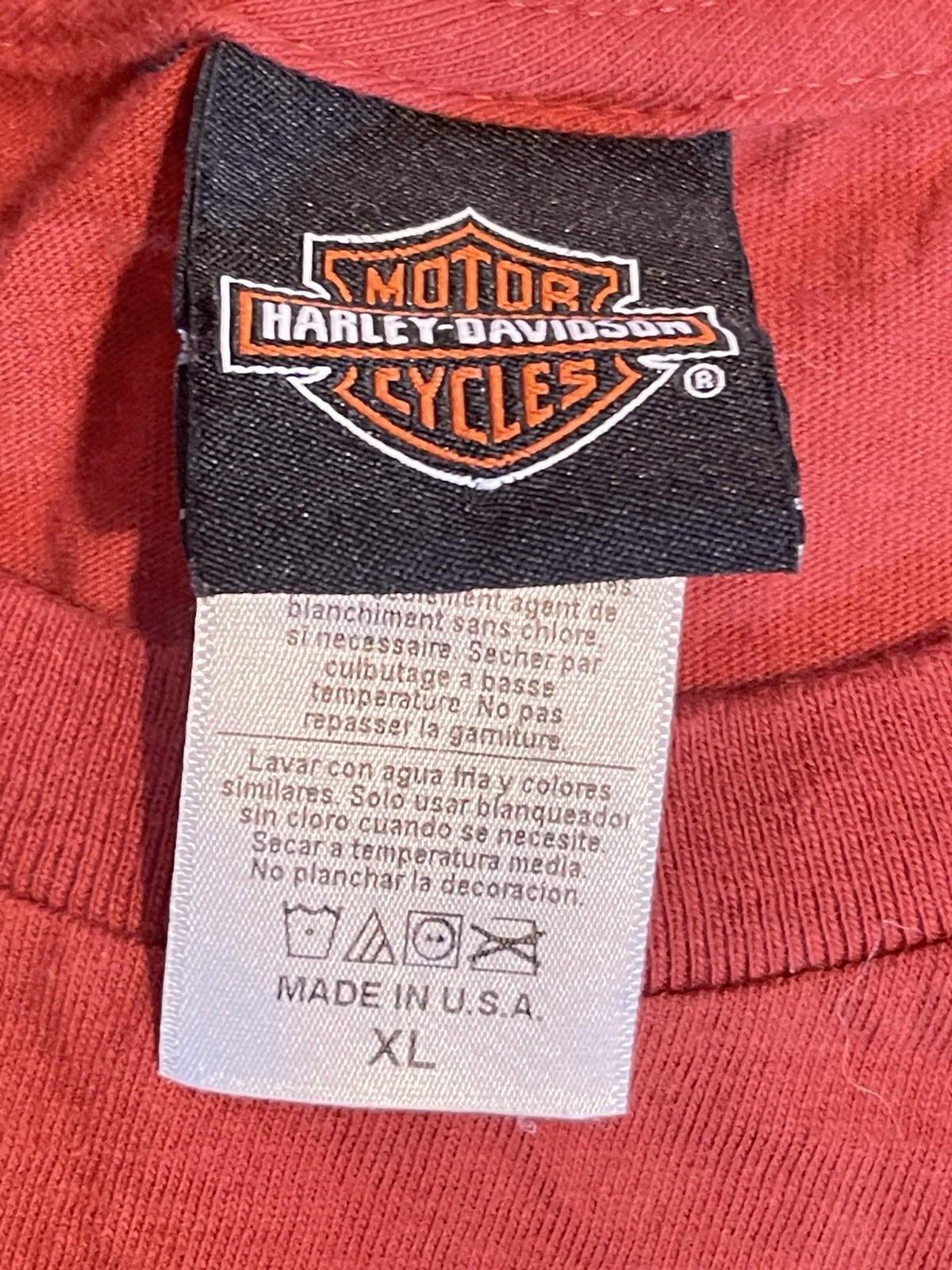 Harley Davidson Freedom on Two Wheels Muncie, Indiana Red T-Shirts Size Mens XL