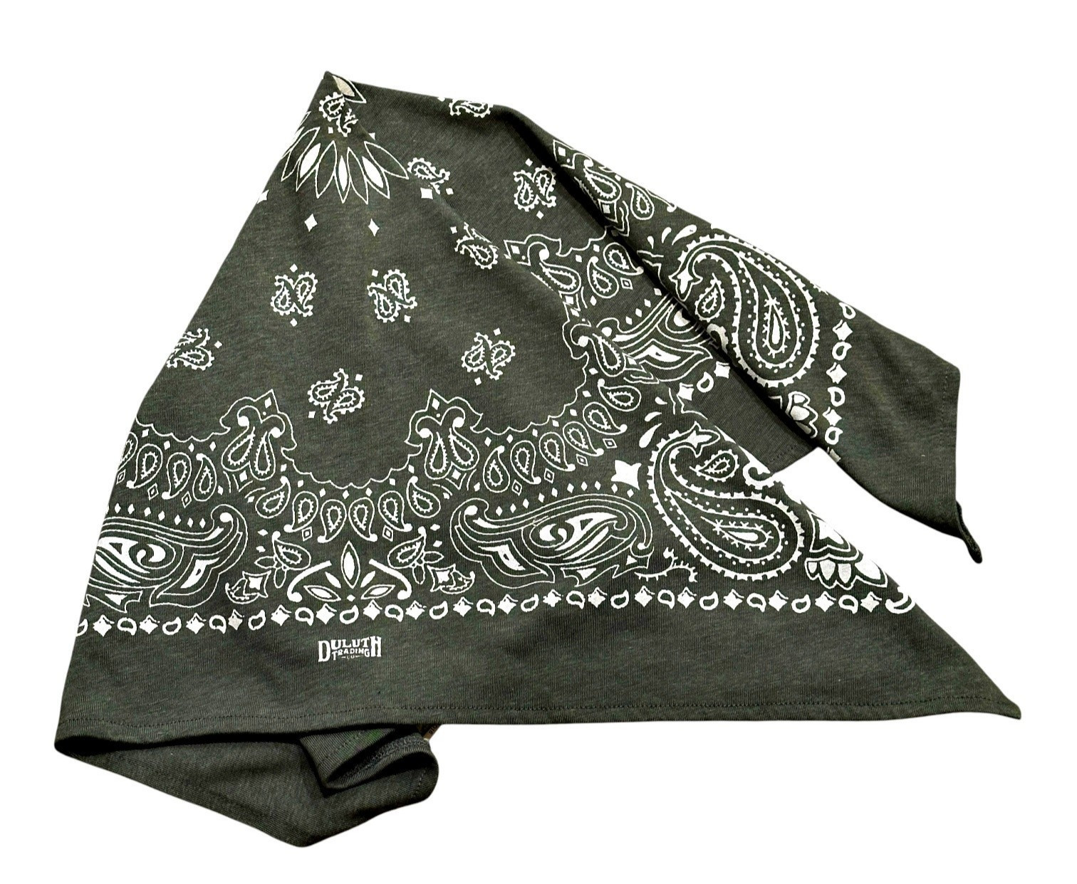 Duluth Trading CO Gray Paisley Wicking Bandana 21.5 x 21.5 Inches MINT!