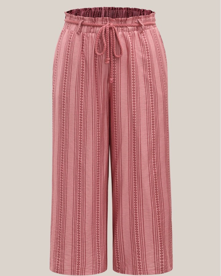 Bloomchic Wide Leg Pants with an elastic drawstring waist.