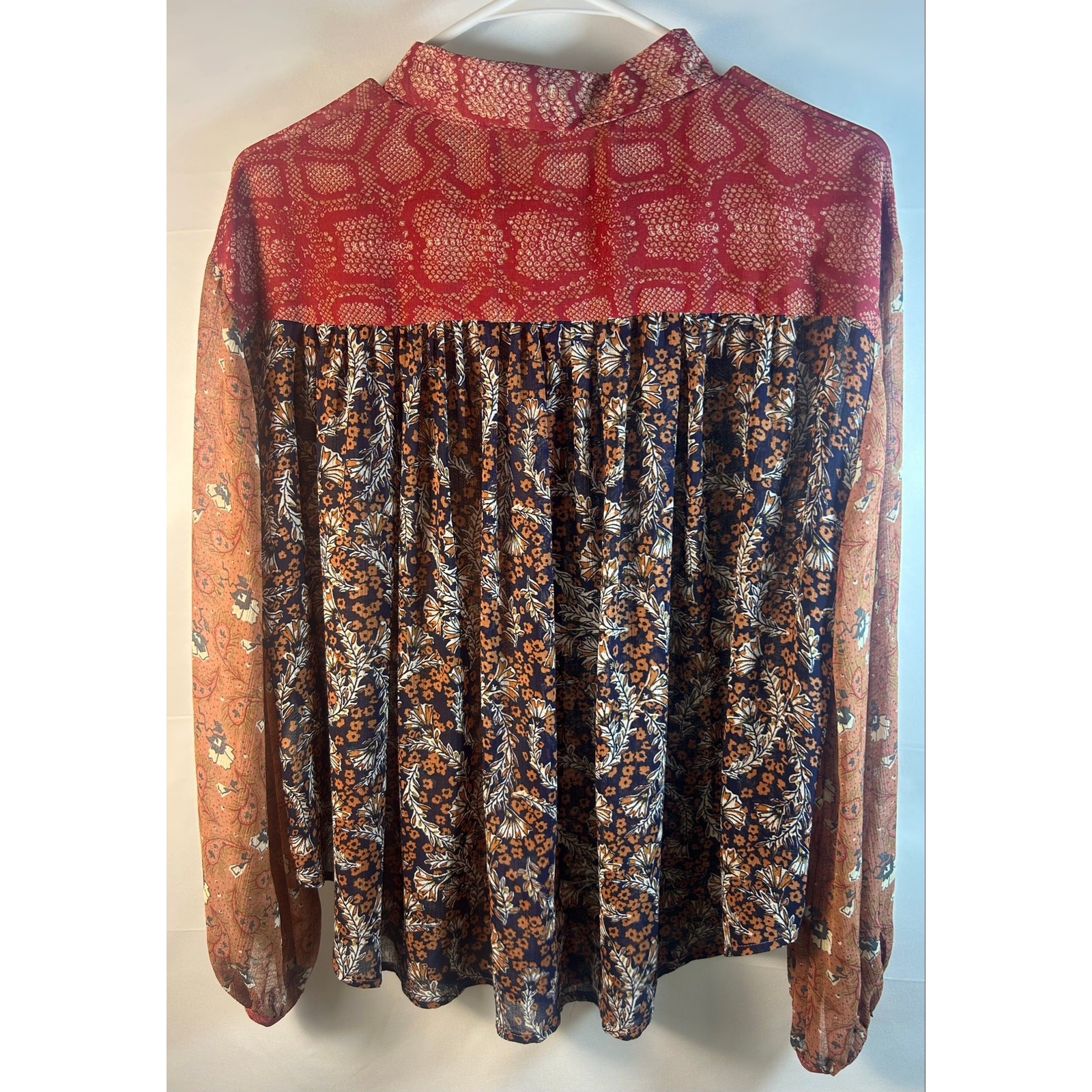 Free People Dani Button Down Long-Sleeve Blouse, Size S