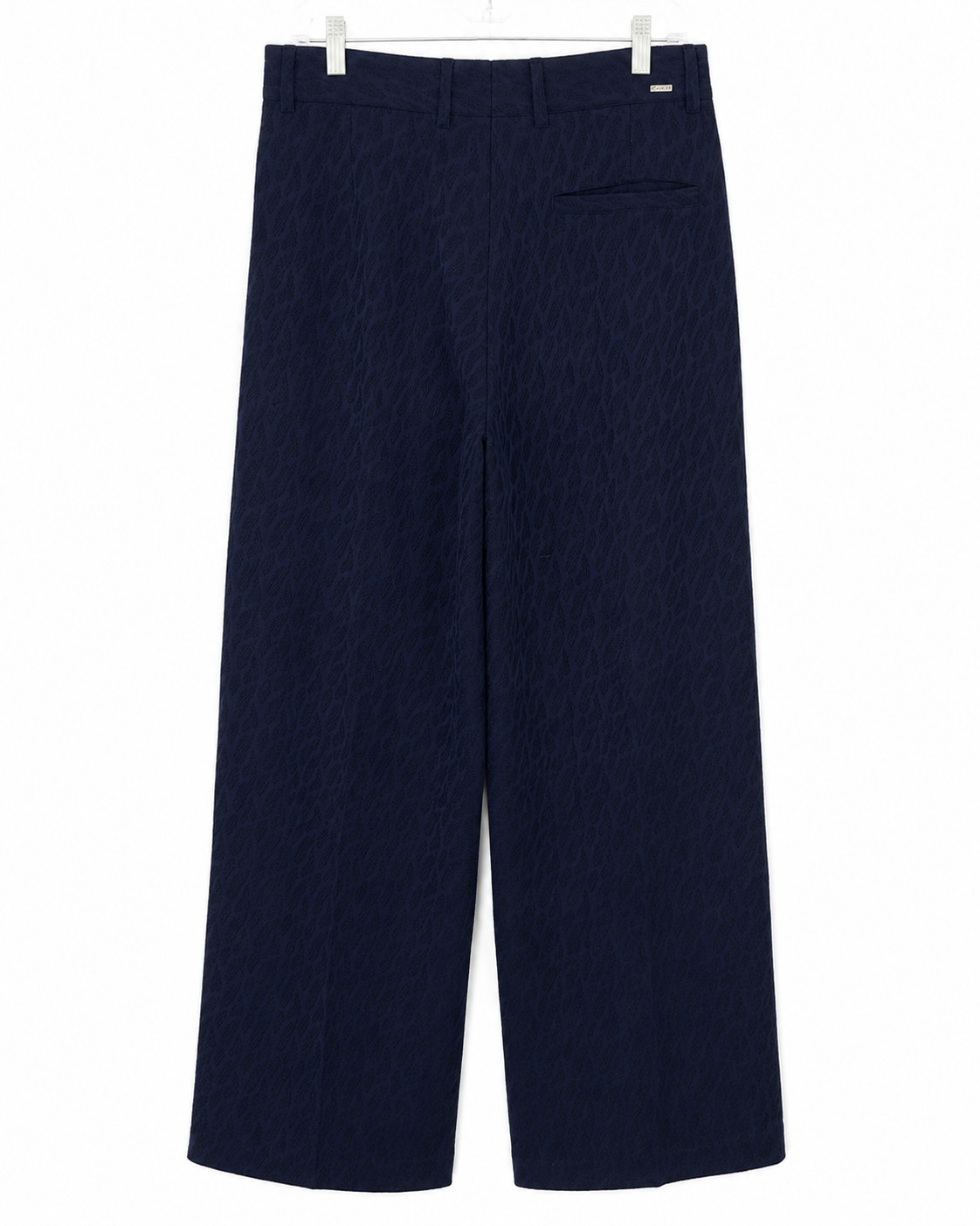 Umberto Ginocchietti Mens Wool Navy Wide Leg Trousers Pants Pleated Italy 30×31