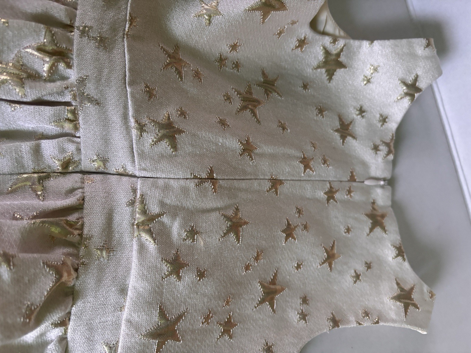 GapKids Fit & Flare Ivory Gold Star Party Dress XS 110 Sleeveless Holiday