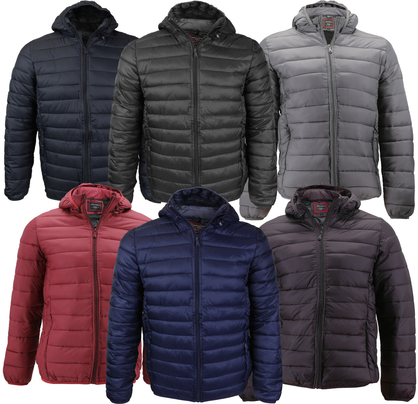 Men’s Lightweight Slim Fit Packable Puffer Hooded Zipper Insulated Jacket