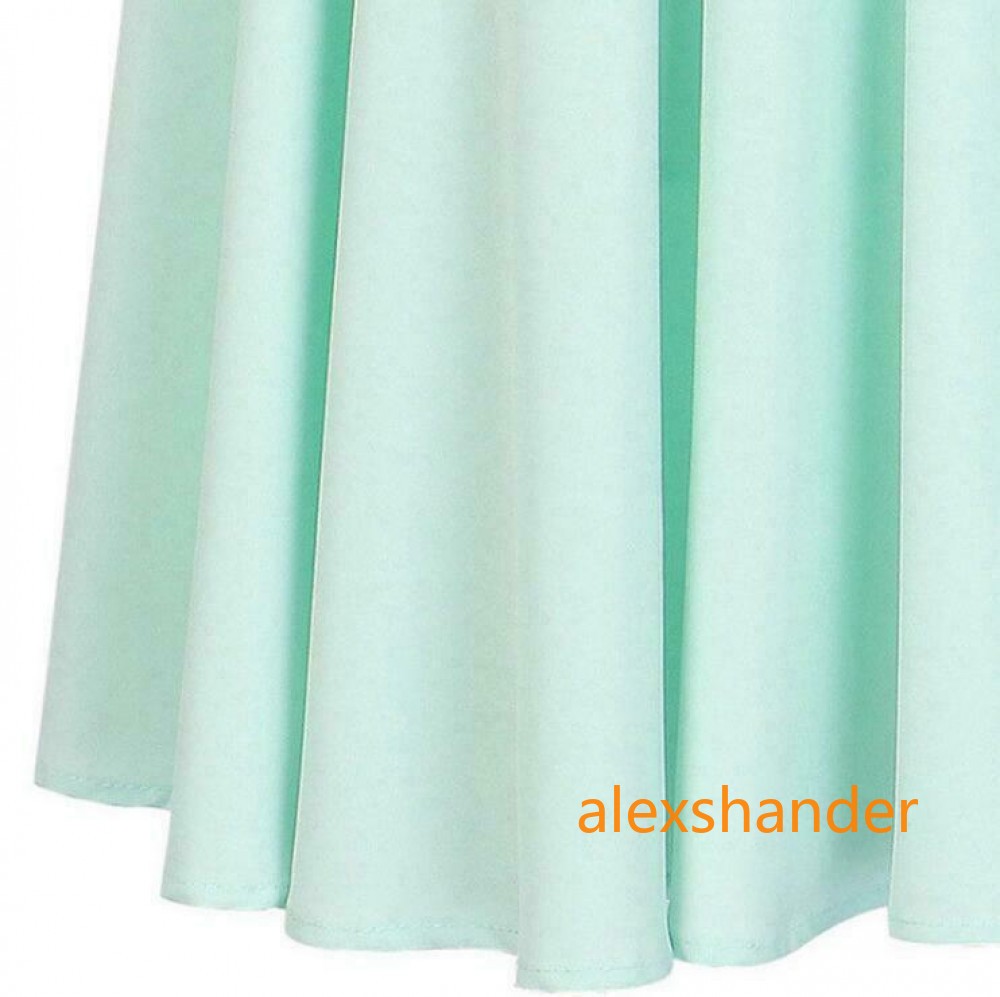 New Women Midi Flared Knee Length Skater Skirt Ladies Stretch Office Work Skirt