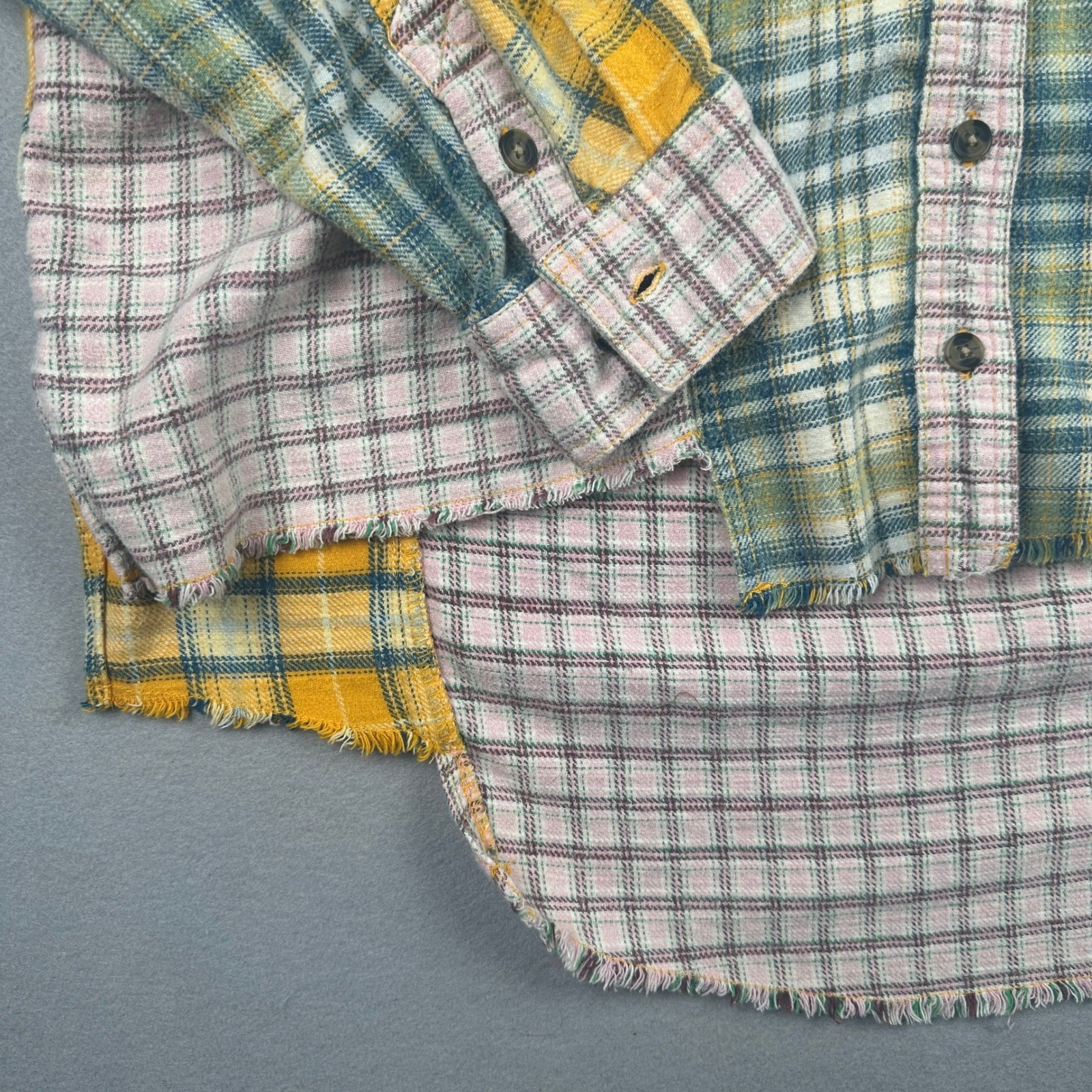 BDG Urban Outfitters Flannel Button Down Shirt Medium Multicolor Patchwork Plaid