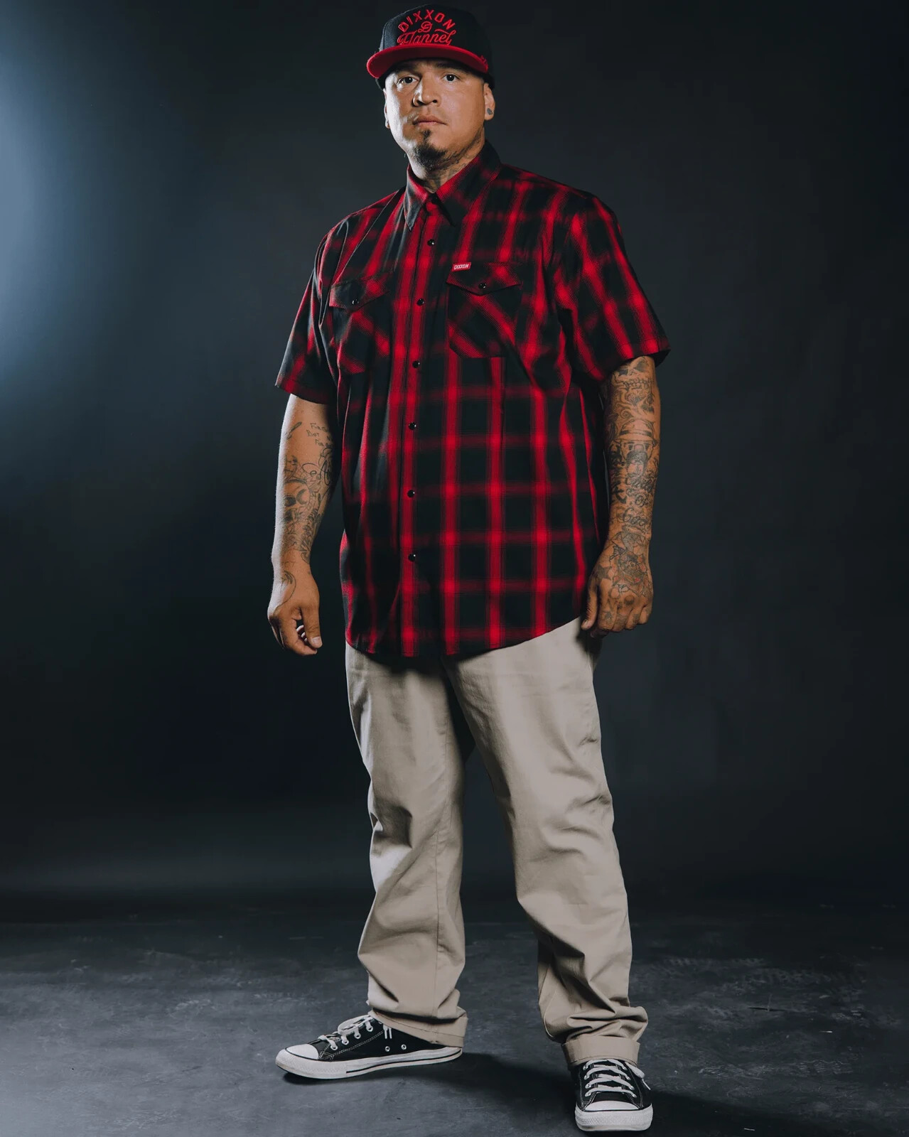 DIXXON Flannel “El Rojo Loco” Mens MEDIUM Red Black Plaid Bamboo Snap Shirt