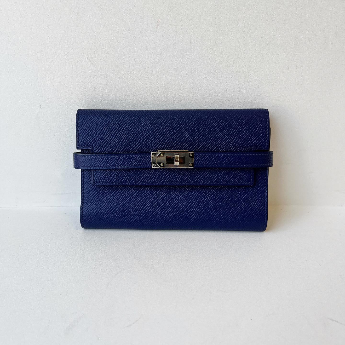 Hermes Kelly Blue Epsom Leather Wallet – Excellent #1KHUCEM