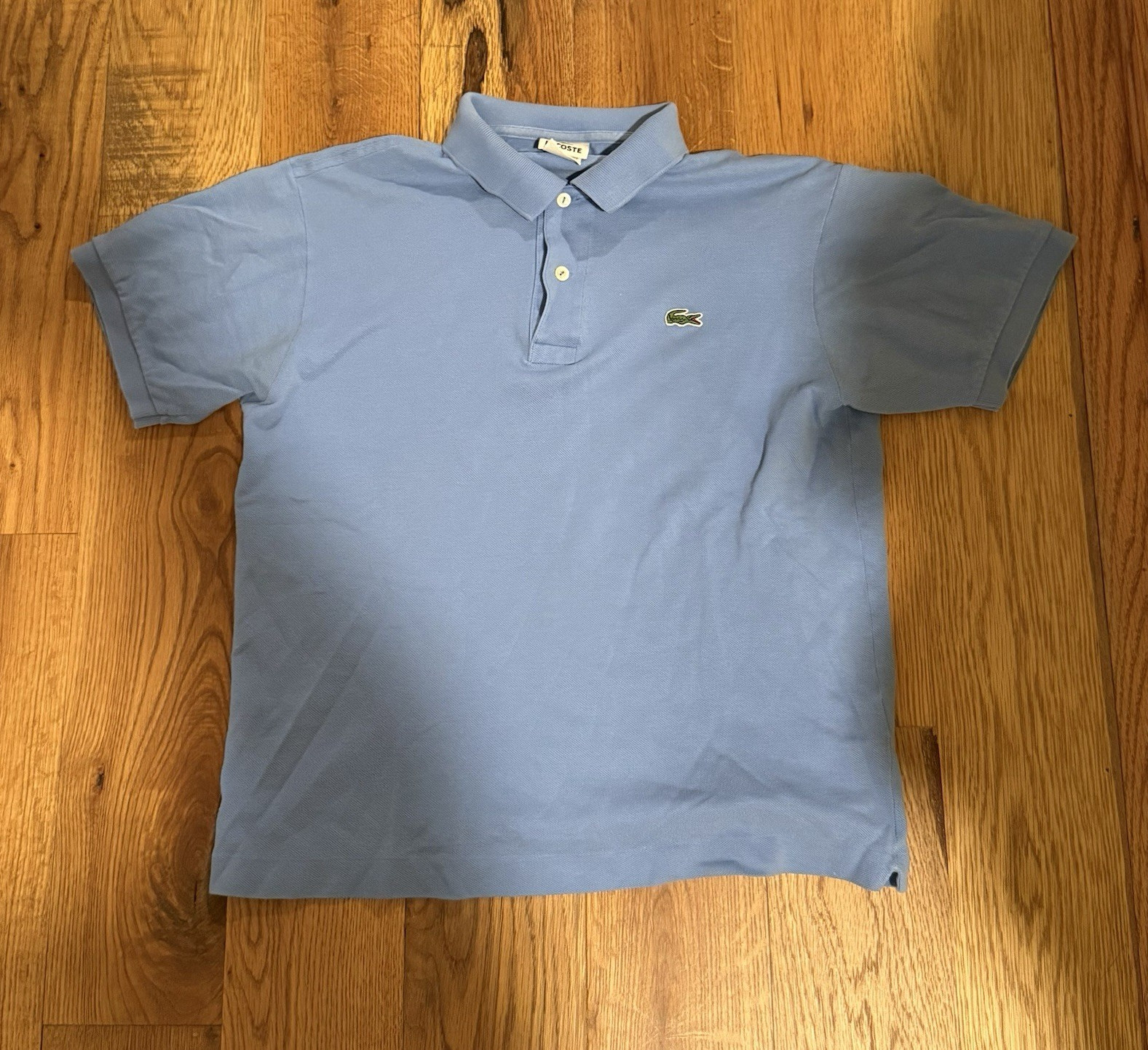 Lacoste Men’s Polo Shirt Size 4 Blue Short Sleeve Solid Collared Button Logo