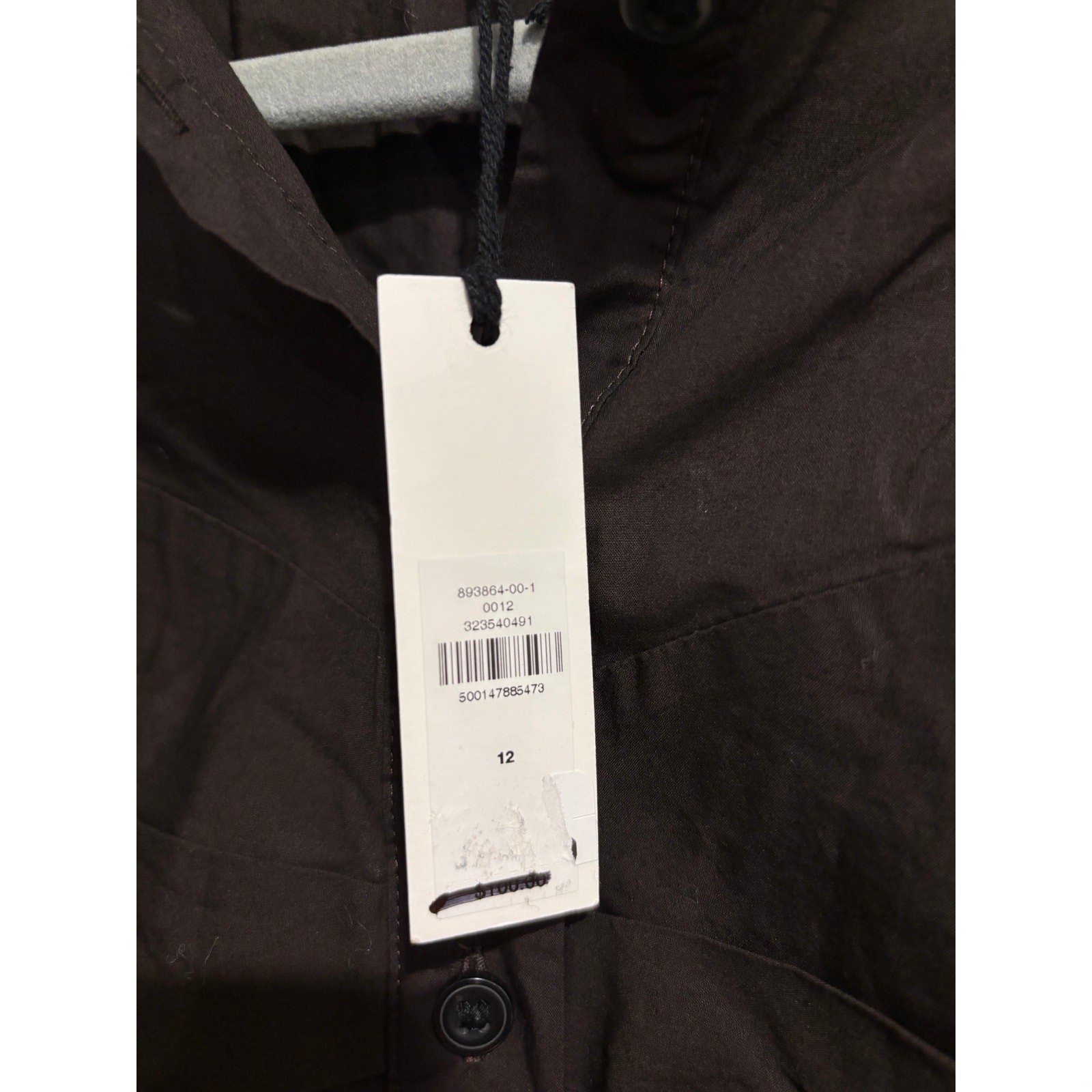 NWT Banana Republic Cotton Poplin Balloon-Sleeve Shirt Ganache Brown Womens 12