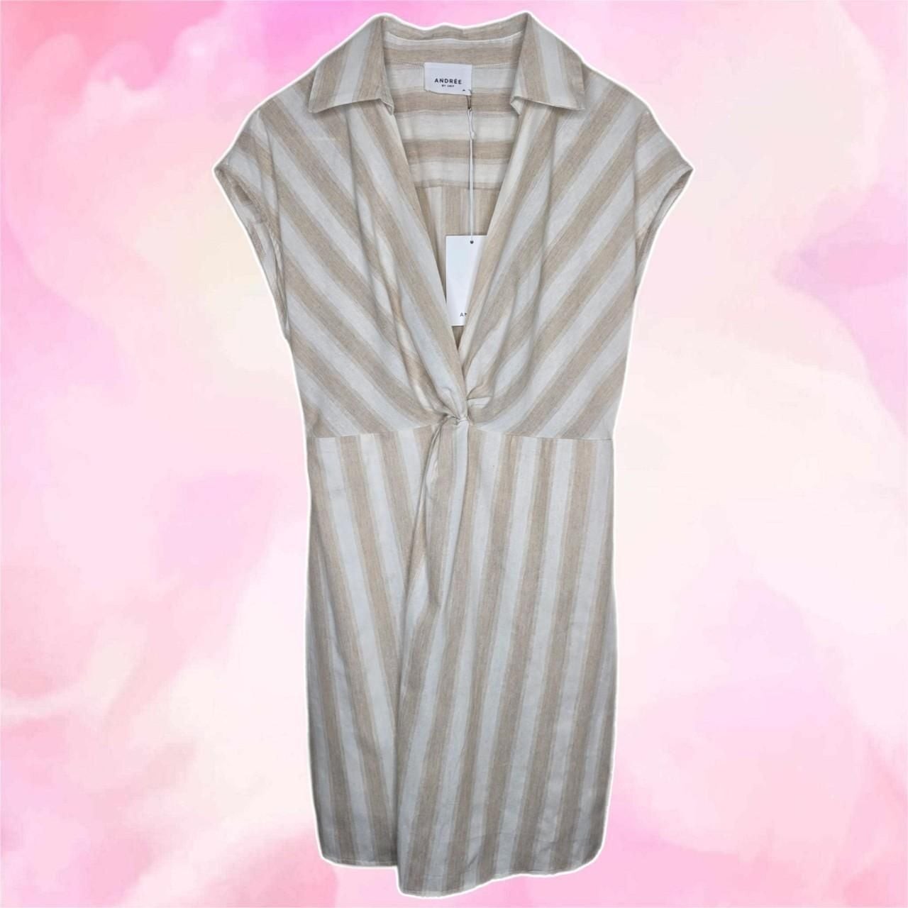 Andrée By Unit Striped Knot Front Collared Dress
