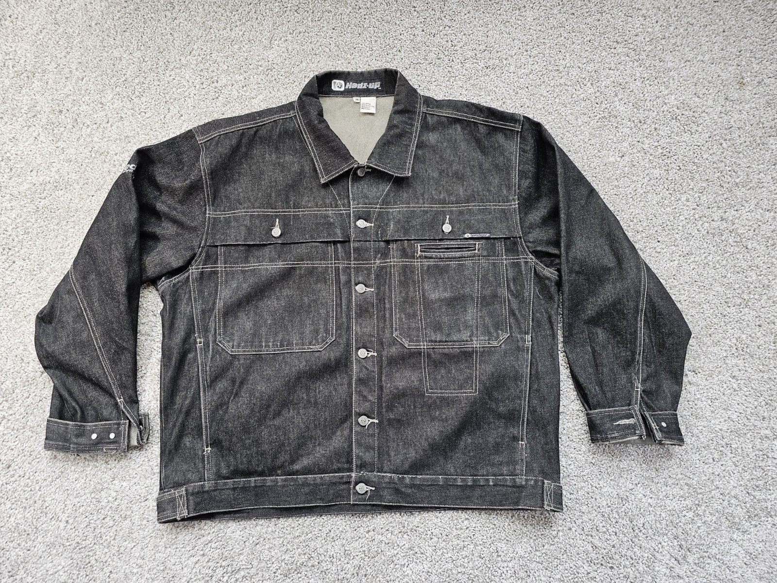 Hedz.up Jackets Sz 3XL/ Denim Jean Jacket/Hip-Hop Streetwear/Hong Kong/Vintage