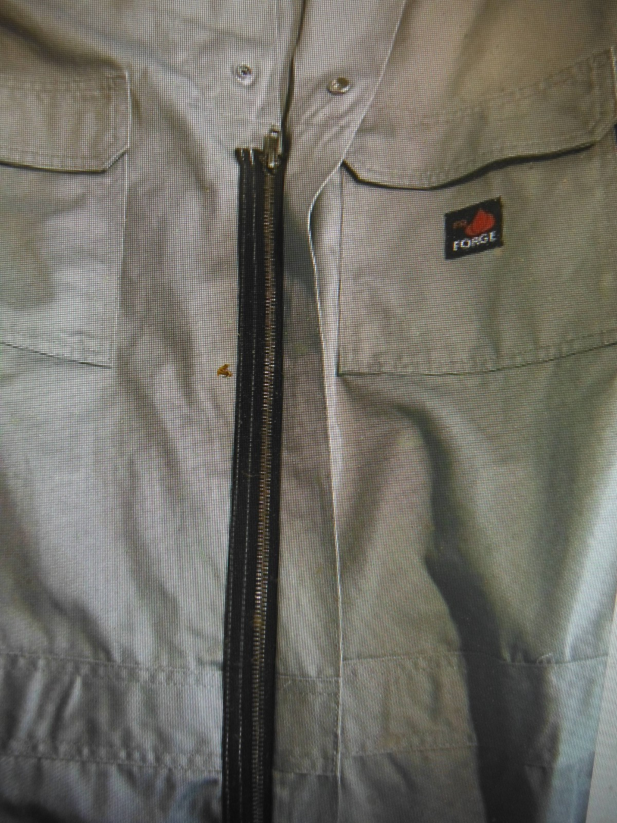 Forge FR Men Fire Resistant Coveralls Gray Elastic Waist Full Zip Snap XLT NEW