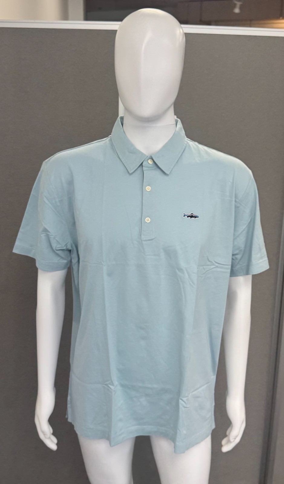 Patagonia Trout Fitz Roy Polo Shirt – Men’s (Light Blue / Size XL)