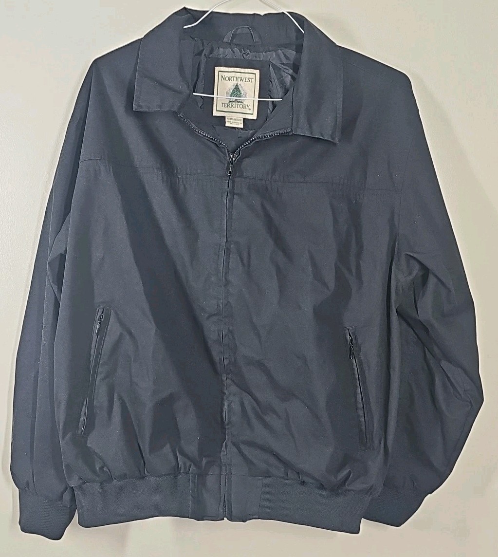 Northwest Territory Black Bomber Jacket Size Medium Made In Sri Lanka