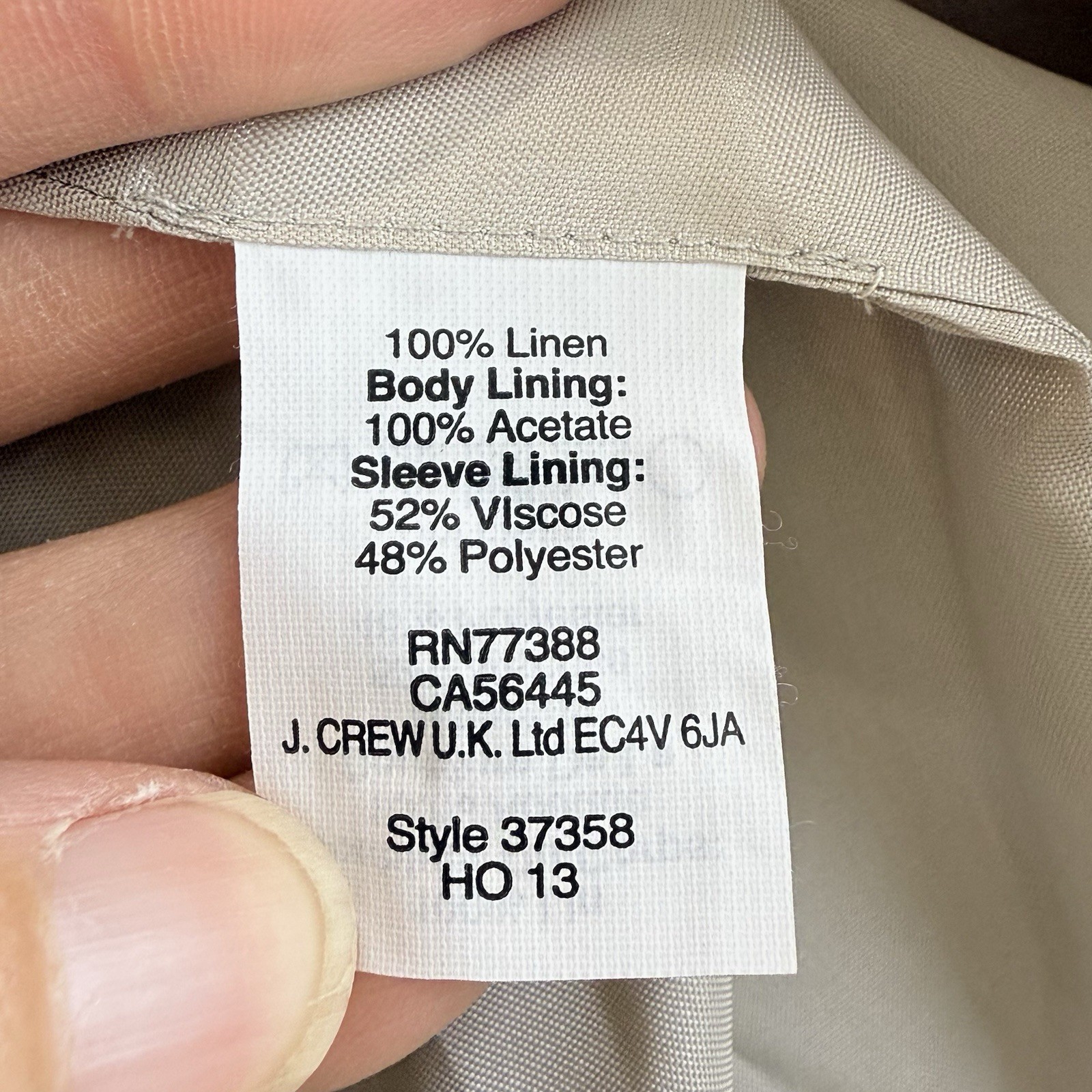 J. Crew KEATING BOY Blazer Jacket 100% Linen Blush Herringbone 37358 Women 2