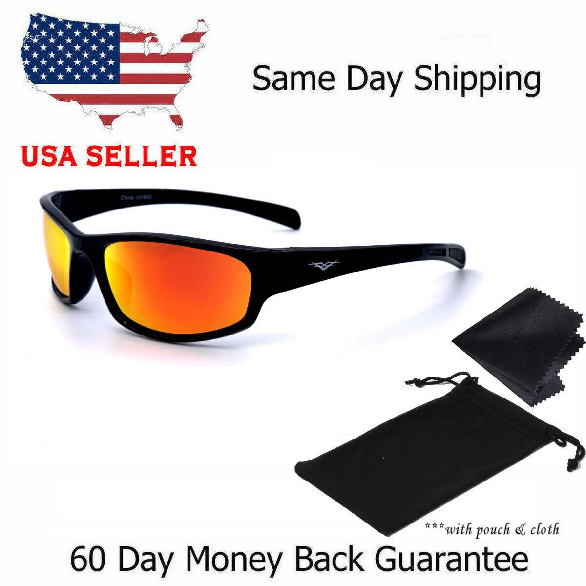 Polarized Mens Wrap Around Fashion Sunglasses Fishing Golf Running Sport Glasses