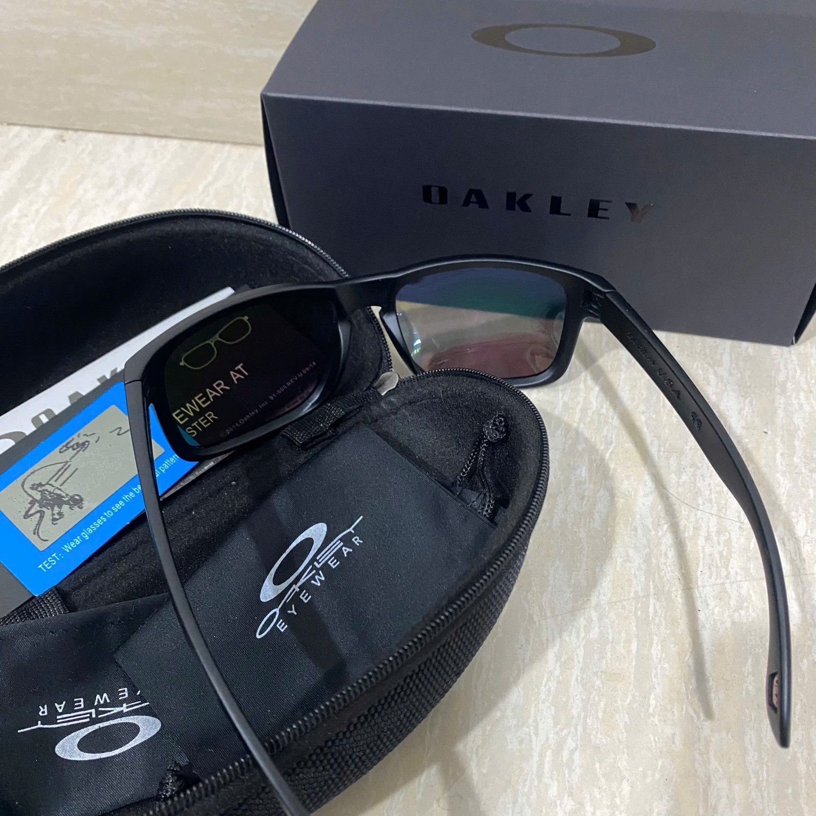 Oakley Style Holbrook Matte Black Green Mirror Polarized Sunglasses UV400
