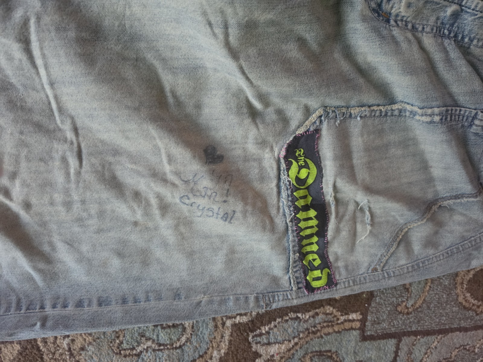 VTG DIY Wide-Leg Flare Jeans XL/XXL: STREET CRUST PUNK BIKER MOTO THRASHED Y2K