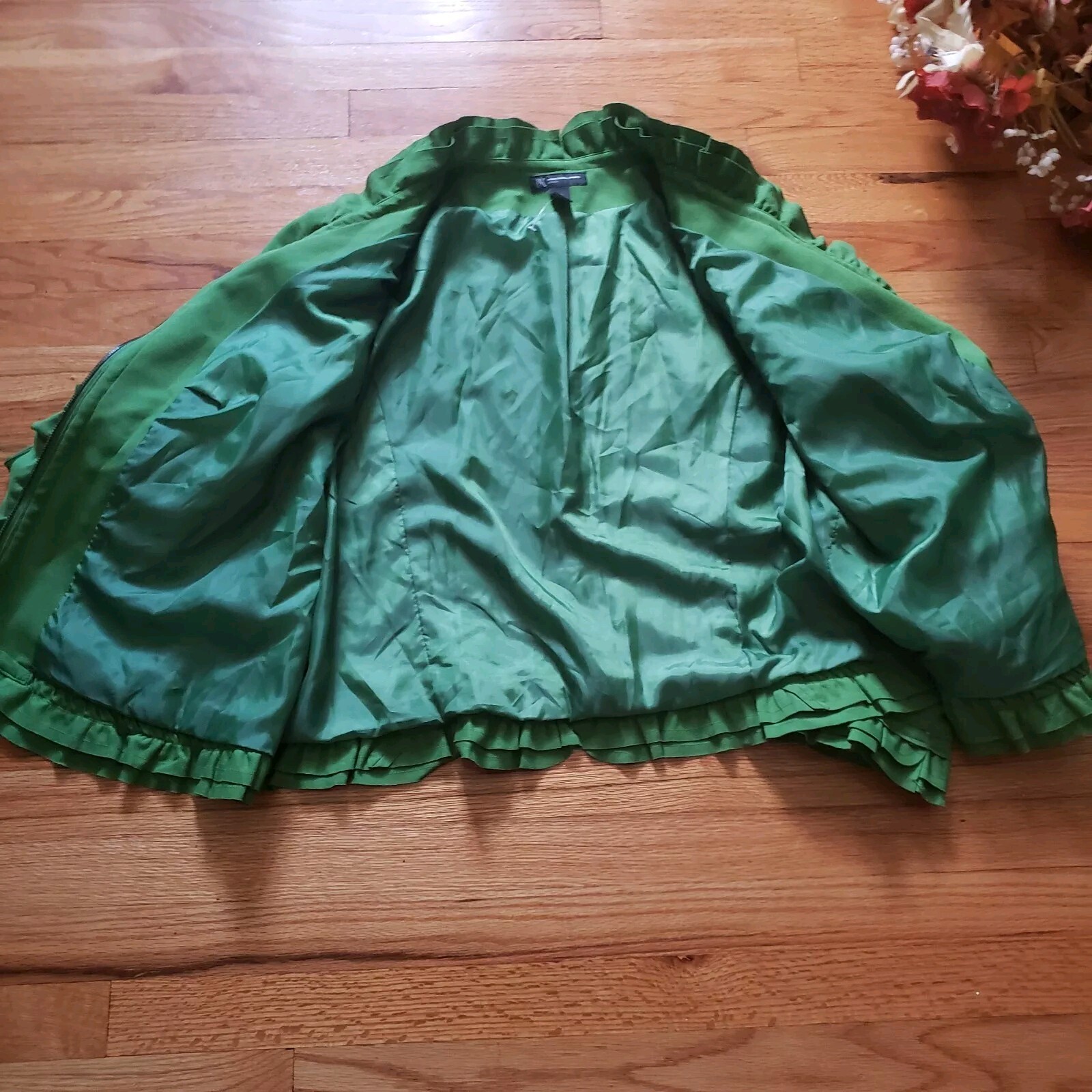 I.N.C International Concept -Green Plus Size Jacket Ruffle – Trim size 3X