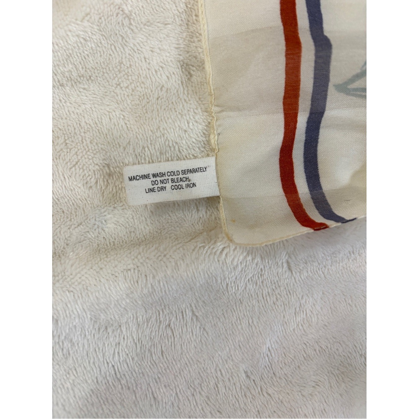 Source Unknown Cream Scarf with Red & Lavender Floral Print – Made in Italy