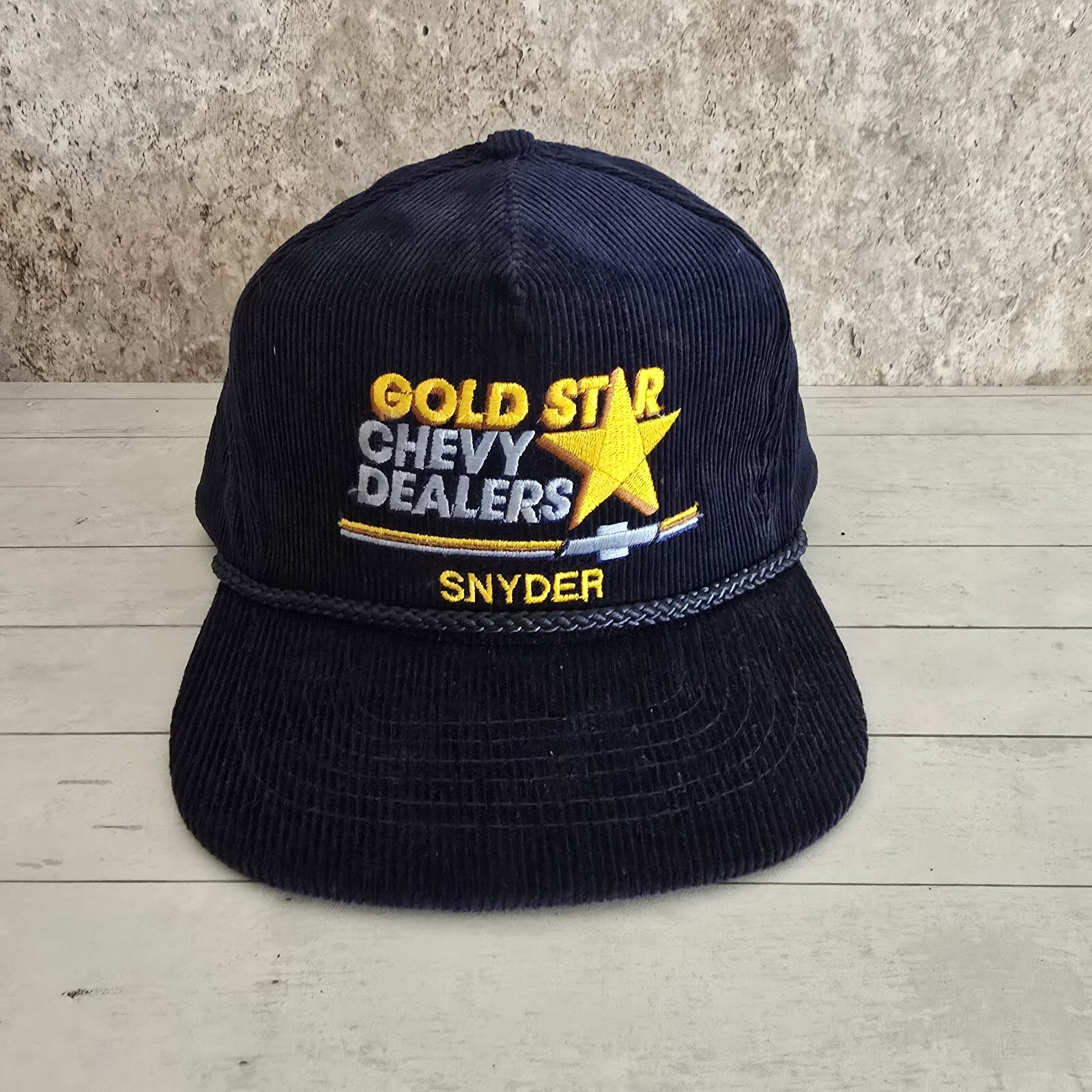 Calhead Gold Star Chevy Dealers Snyder Corduroy Navy Adjustable Hat Chevrolet