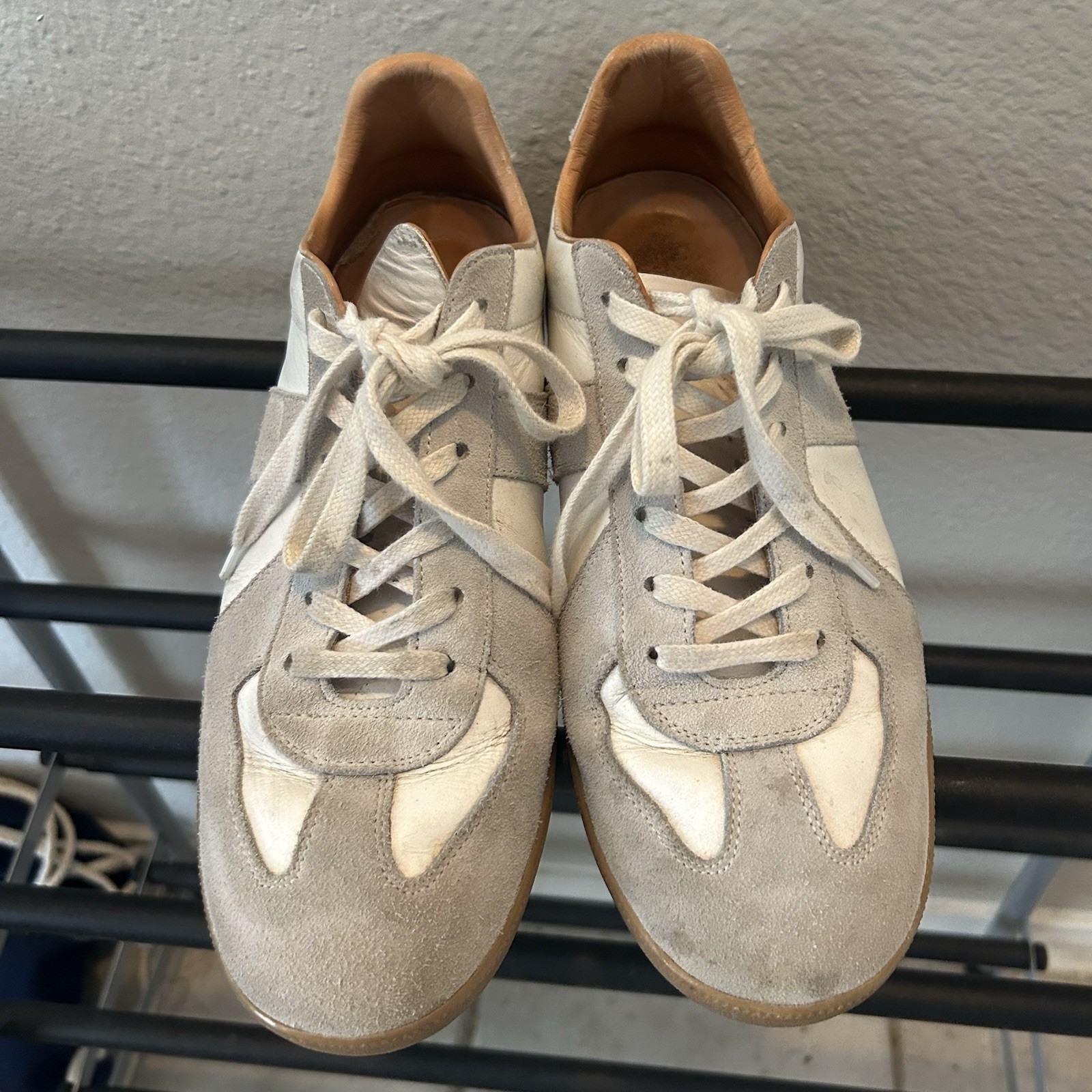 Beckett Simonon Morgen Trainers White Gray Suede Leather Gum Sole Men’s Size 7
