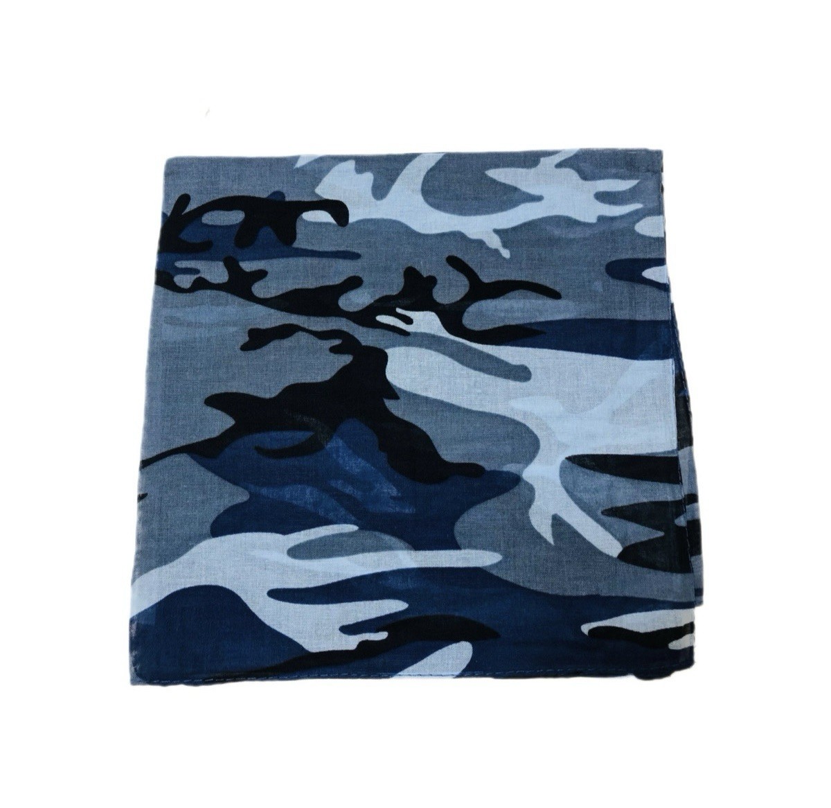*BRAND NEW* 9 – Pack Blue Camo Printed Fashion Bandanas 100% Cotton Camouflage