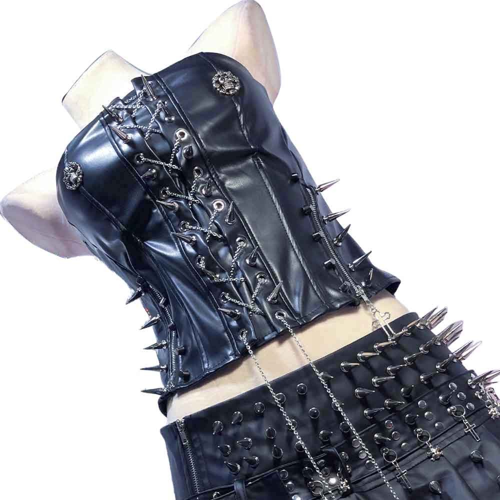 Goth Tops Gothic Tank Grunge Emo Clothing Spiked Y2K Punk Rock Clothes
