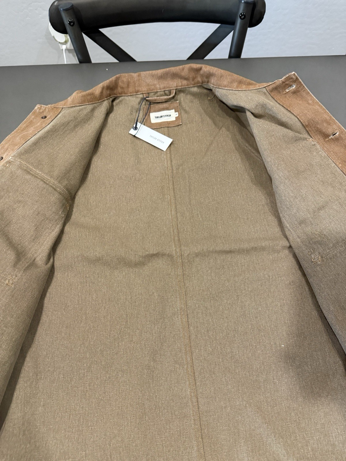 Taylor Stitch The Longshore Jacket In Tobacco Chipped Canvas Size XL 44