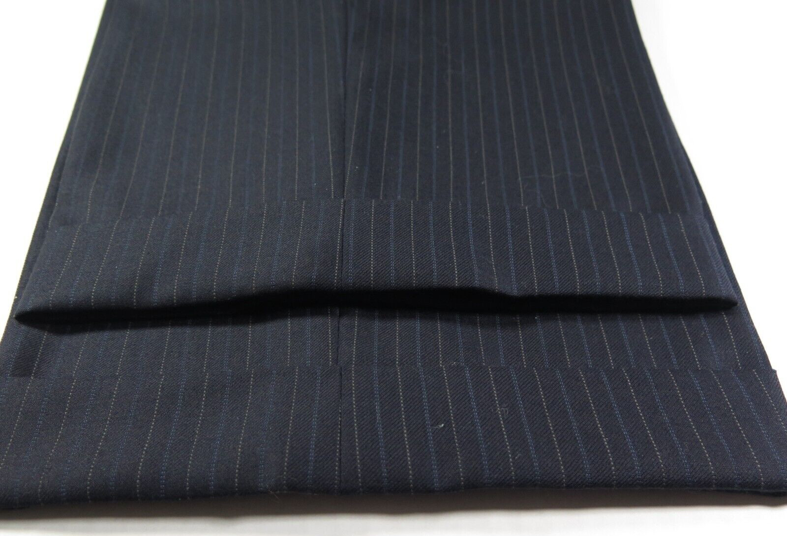 Hart Schaffner & Marx Imported Wool Dark Blue Striped Mens Suit 34×31 39 R USA