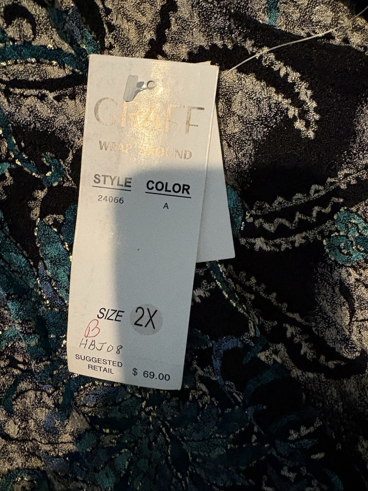 Graff by UM Company Women’s Plus 2X Black Paisley Burnout Velvet Blouse