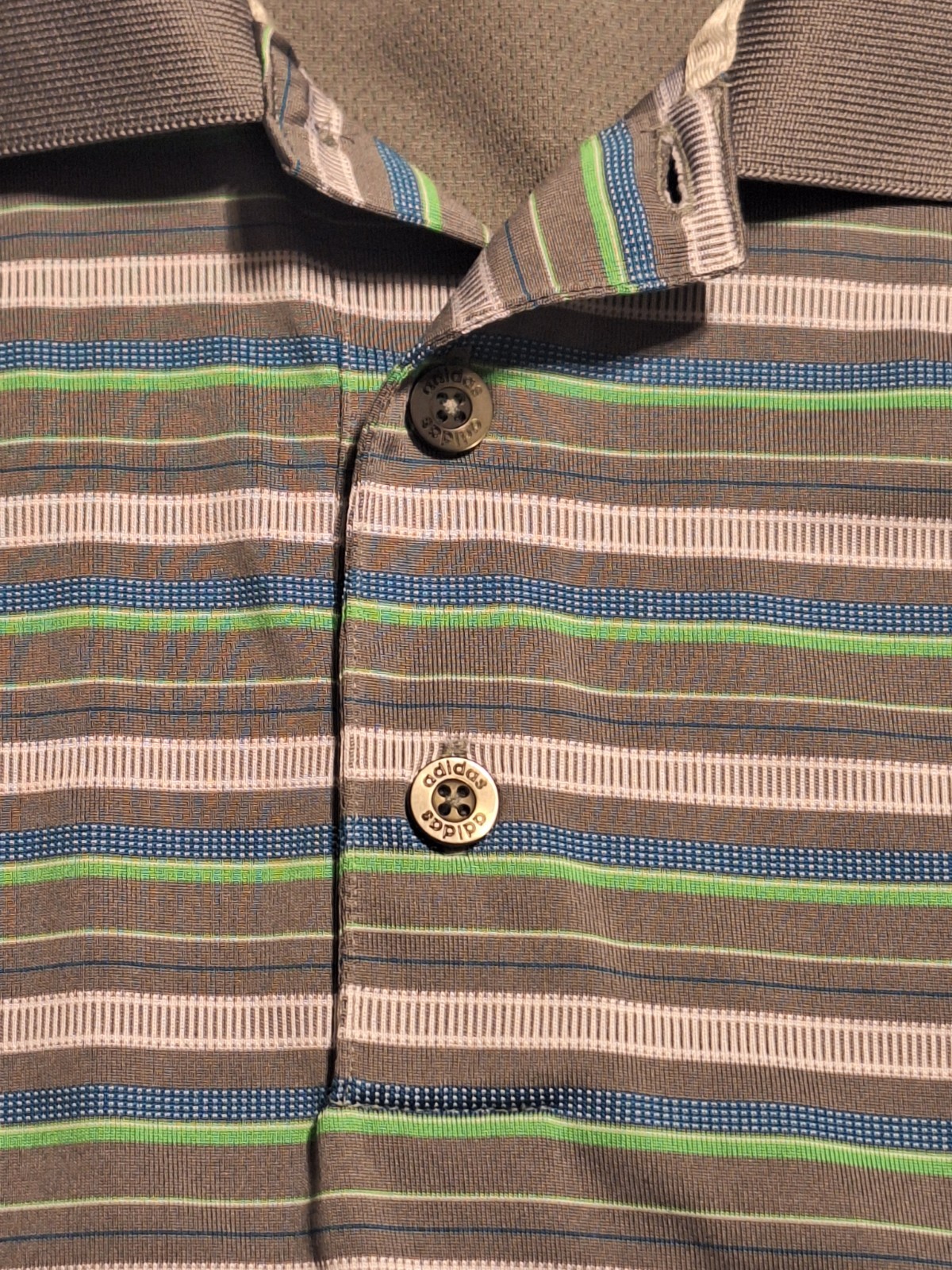 adidas ClimaCool Men’s L Striped Short Sleeve Polo 100% Polyester