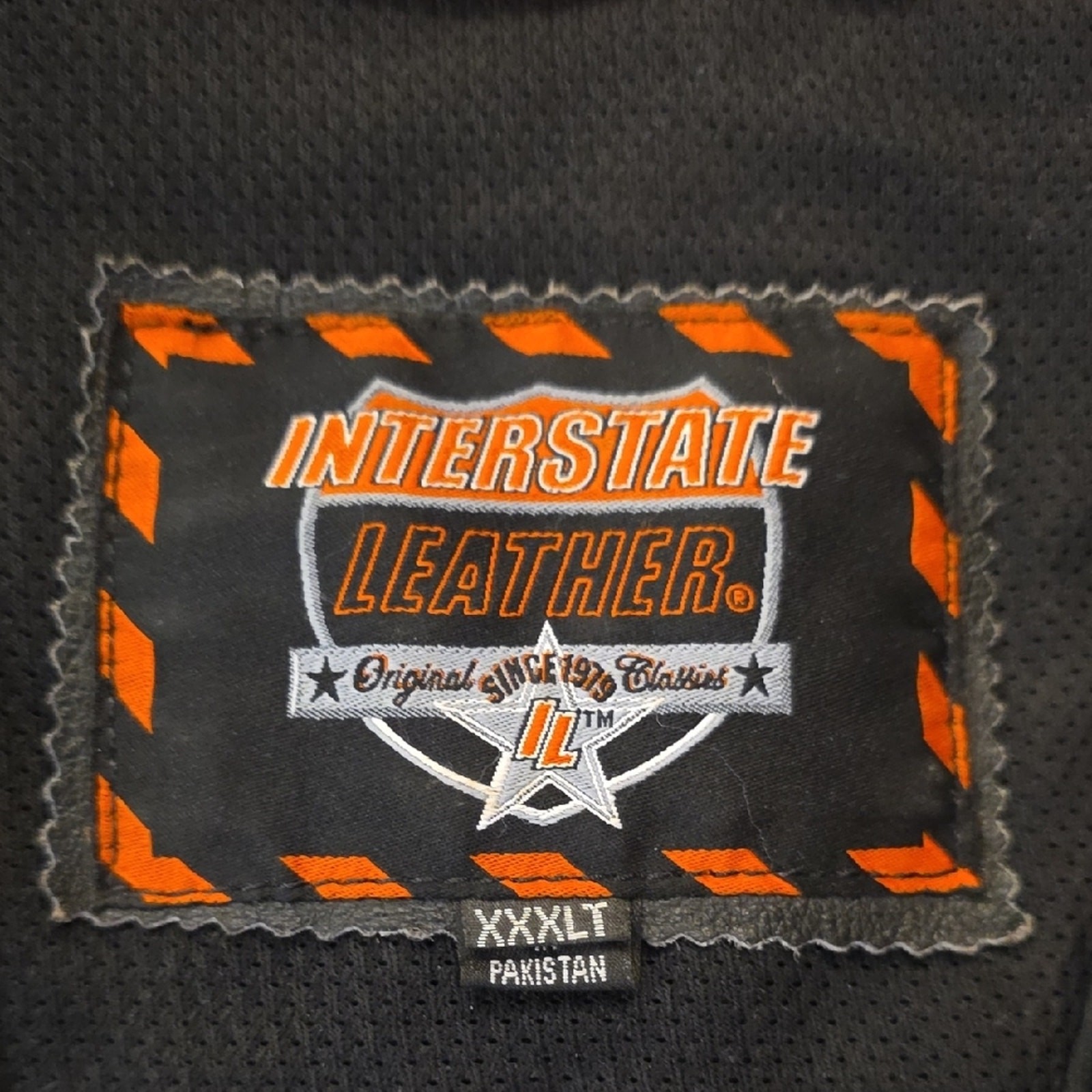 Interstate Leather Black Full Snap Tuxedo Vest Mens XXXLT Motorcycle Biker VGUC