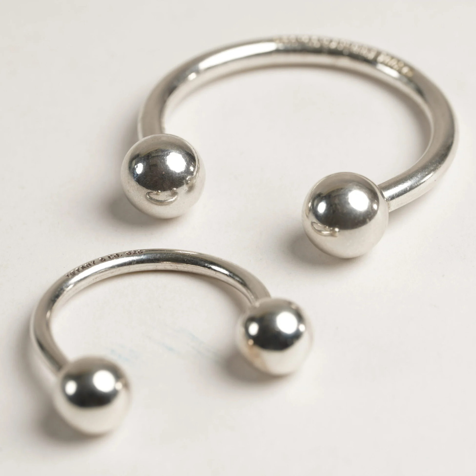 Tiffany & Co. 925 Sterling Silver Horseshoe Keyrings XL & Medium 30.1g 31895