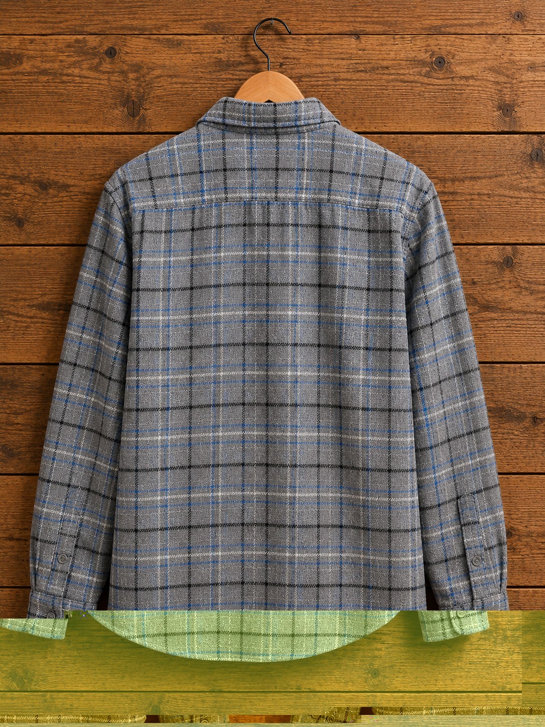 Croft & Barrow Men’s Small Gray Plaid Flannel Button Up Shirt Soft Casual