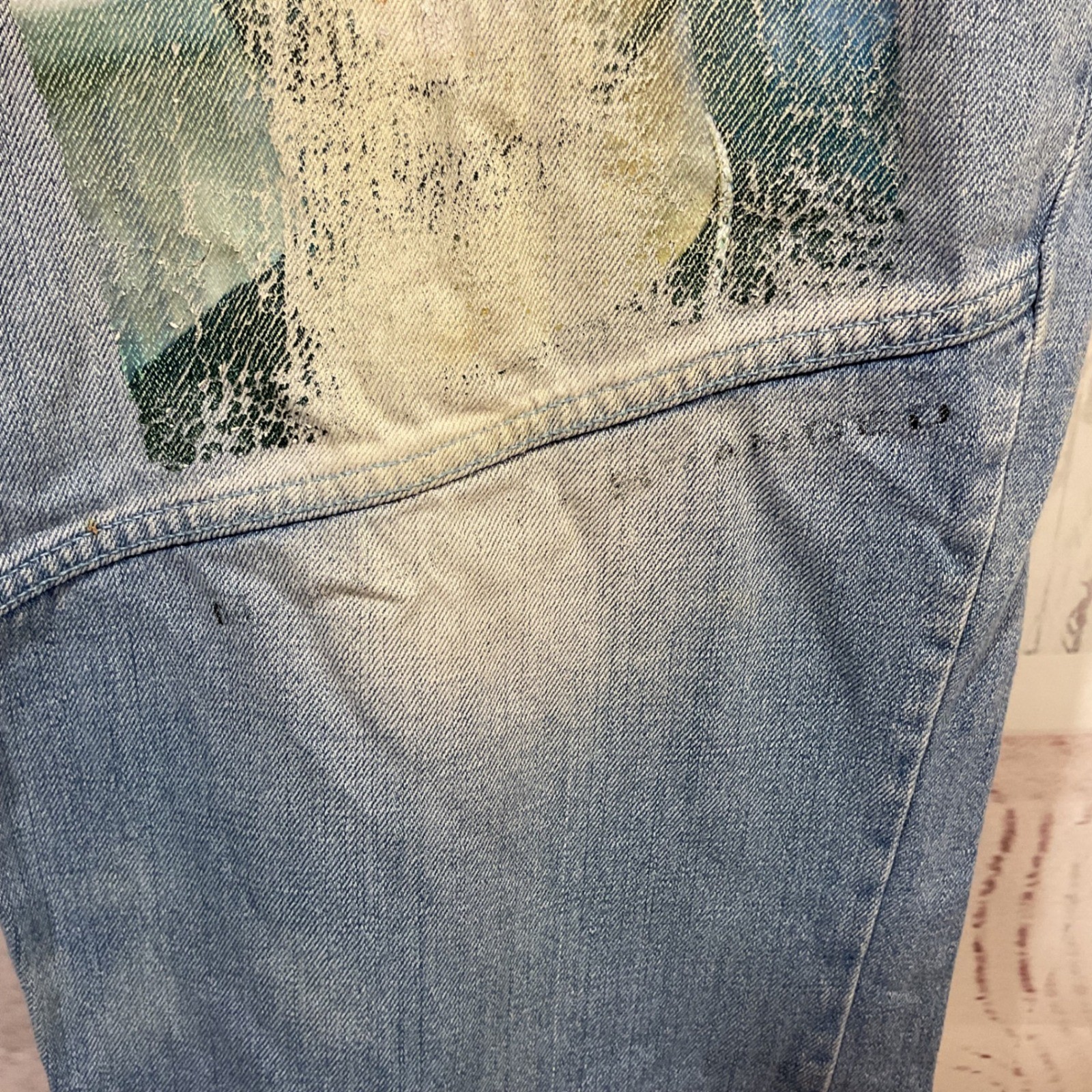 Tupac Makaveli Jeans 42×34 Baggy Denim Fade Graphic Hip Hop Y2K Grunge Rap 90s