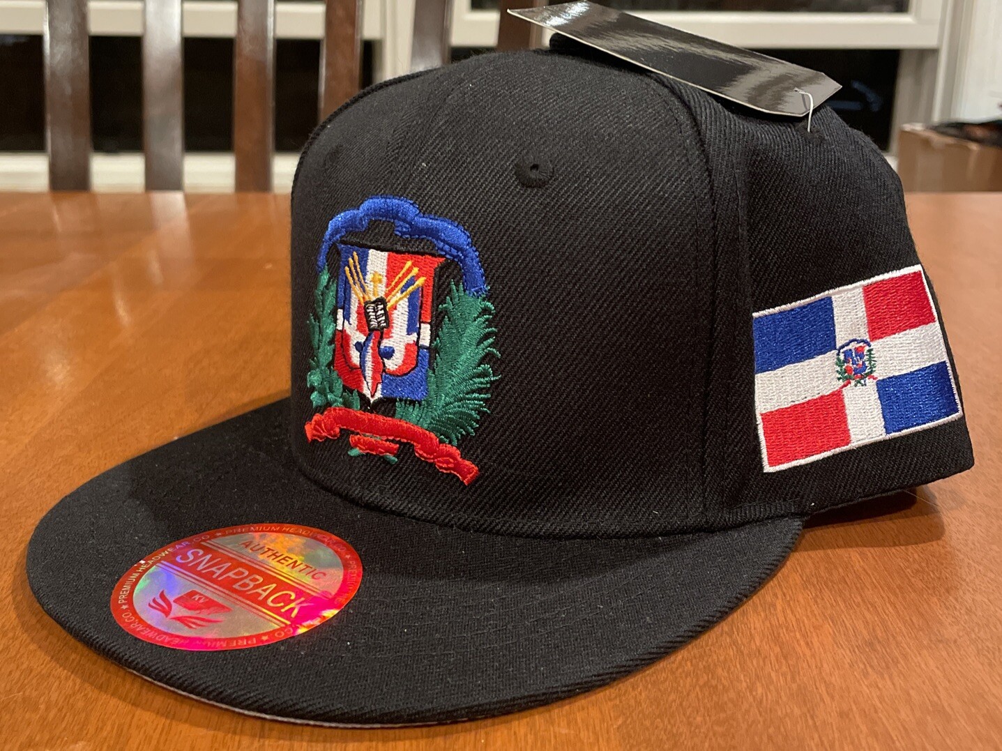 Dominican Republic DR Snapback Black Gorra Hat Cap W Shield Emblem Flag New Rare