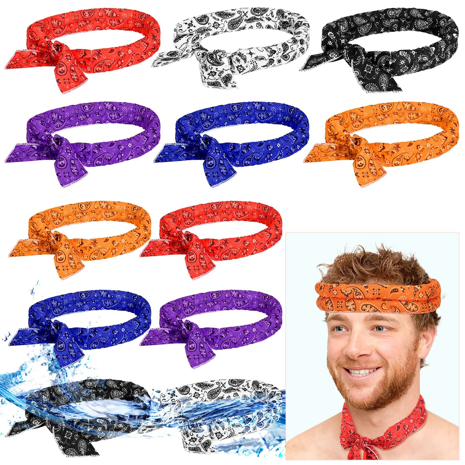 12 Pack Cooling Neck Wraps Neck Cooler for Hot Weather Cooling Bandana Ice Sc…