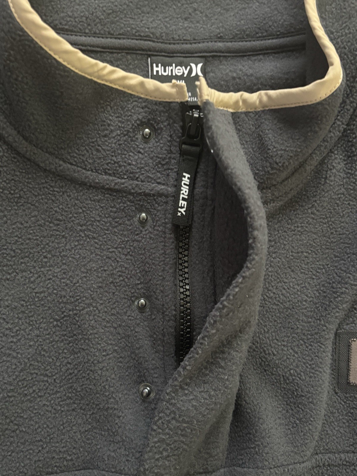 Hurley Blue Quarter Zip/snap Fleece Pullover Mens Sz XXL