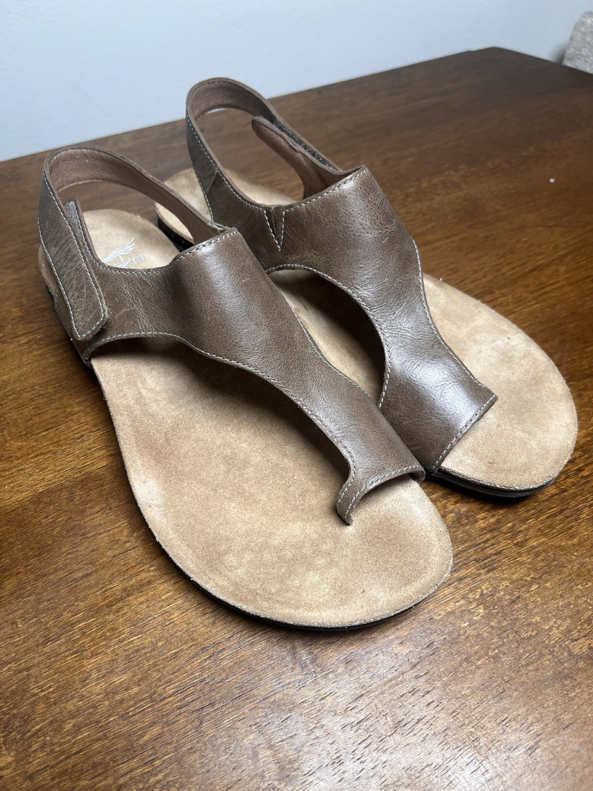 Dansko Reece Toe Loop Sandals Brown Slingback Leather 40 Women’s