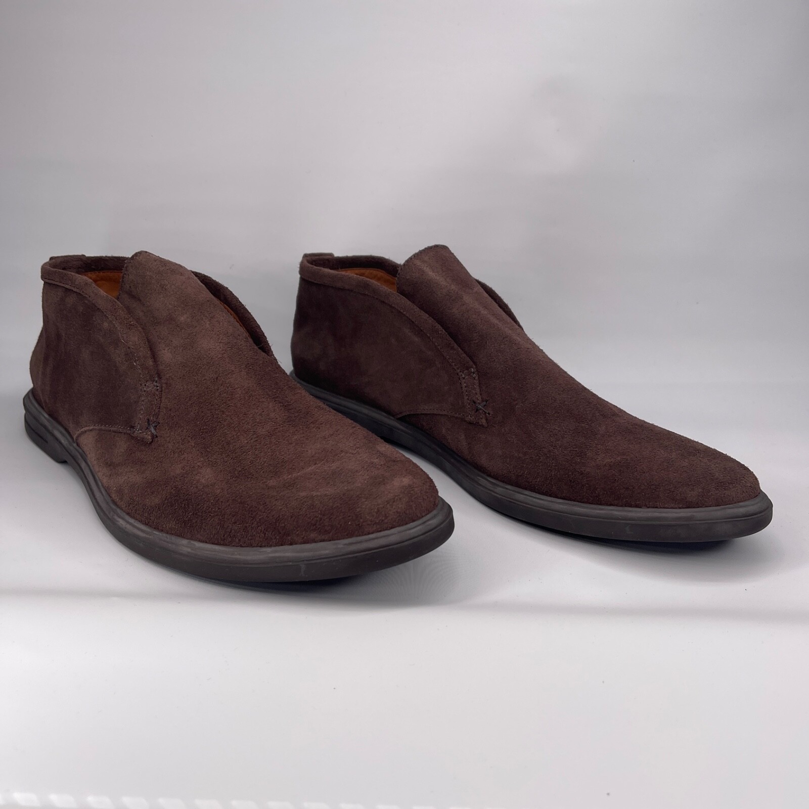 PETER MILLAR Mens Crafted Slip-On Chukka Suede Leather Boots SIZE 9 Brown $295