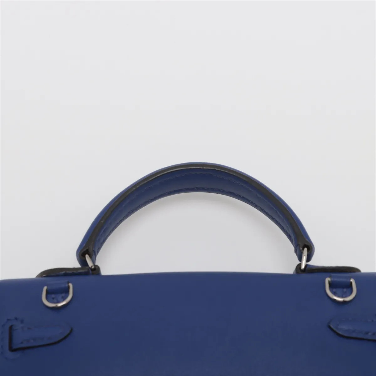 Hermès Tiny Kelly Swift Blue Silver Metal Fittings □O: 2011