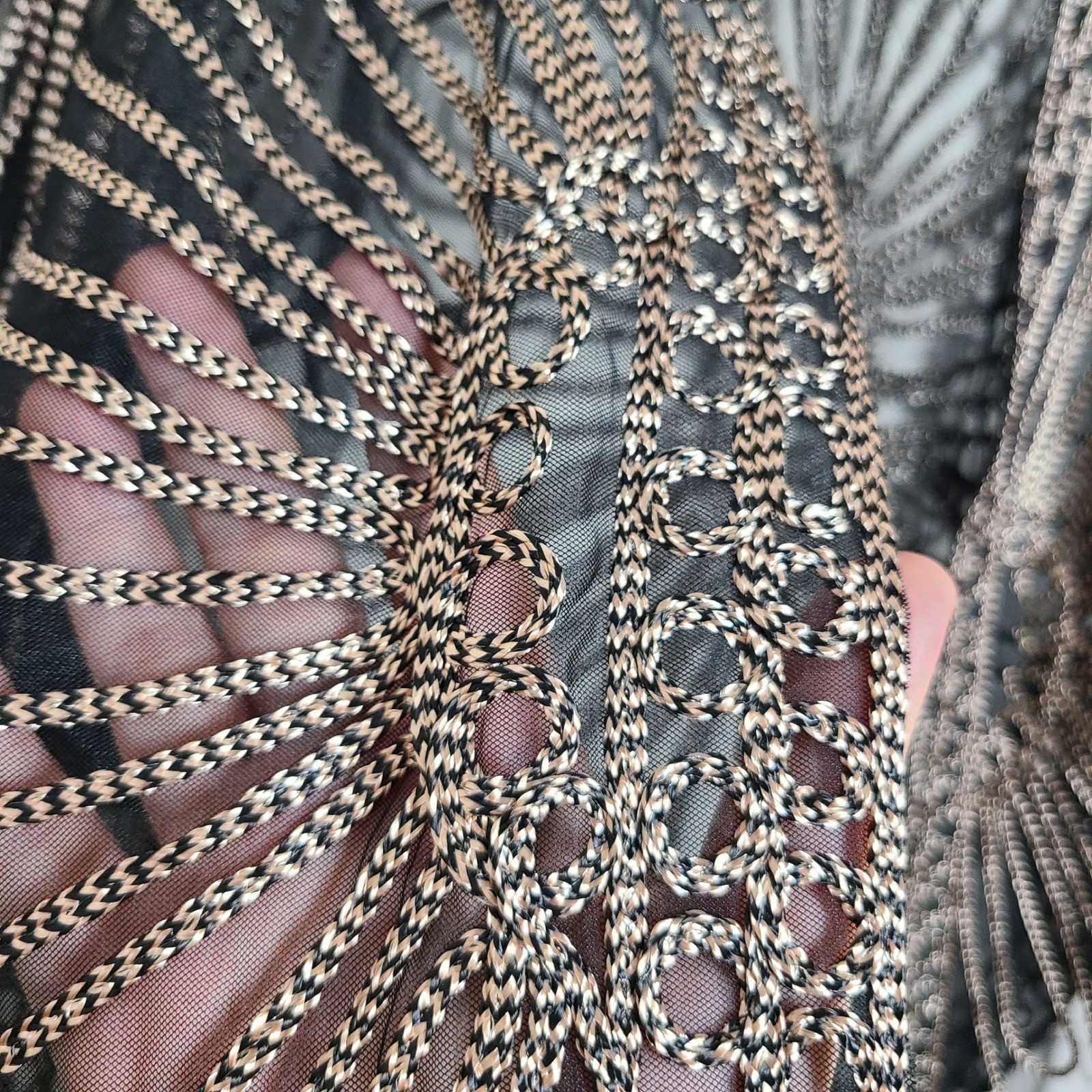 Black Gold Embroidered Sheer Womens S/M Shrug Art Deco Mesh Gatsby 1920s Boho