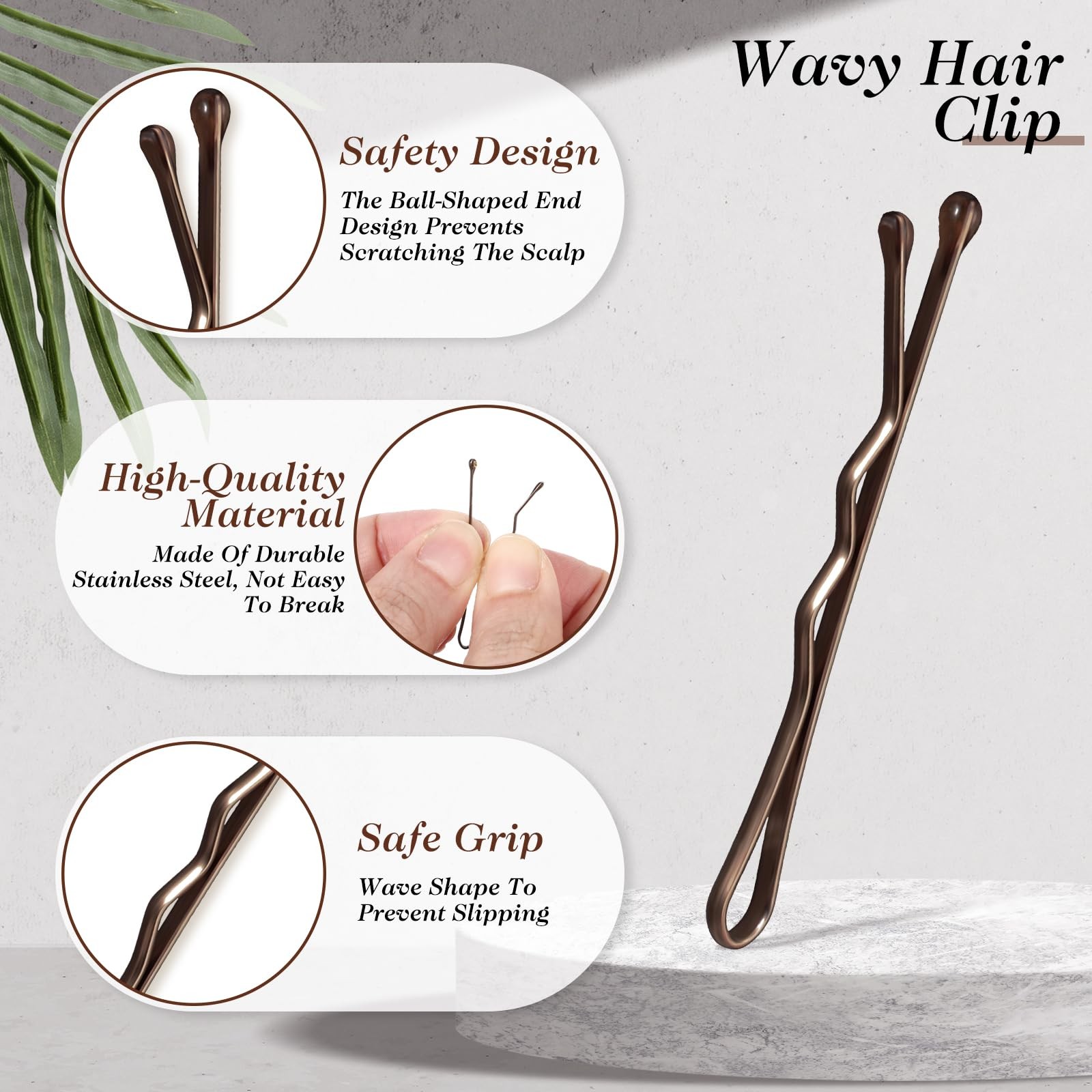 Amabro Mini Bobby Pins, 50PCS 1.37 Inch Small Wavy Hair Pins Metal Hair Clip …